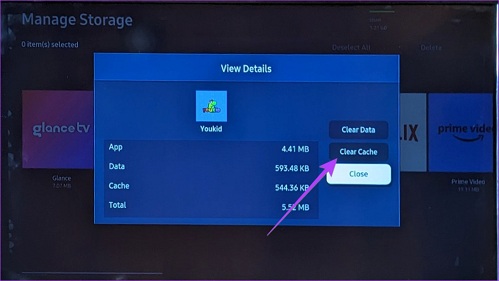 Samsung TV App Clear Cache